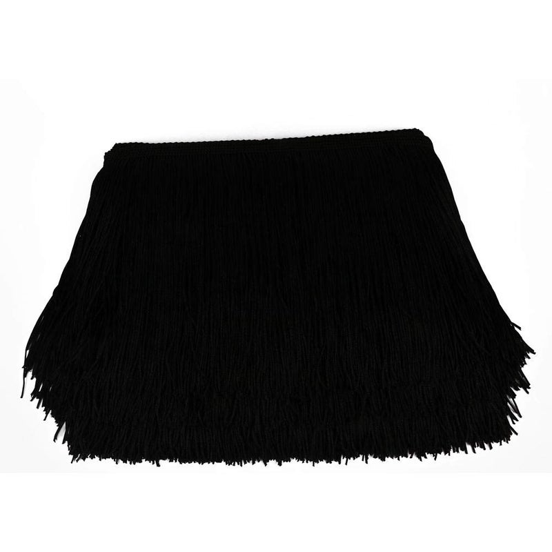 HEARTWISH Fringe Trim Lace Polyerter Fibre Tassel 6inchï¼ˆâ€³ï¼‰ Wide 10 Yards Long for Clothes Accessories and Latin Wedding Dress and DIY Lamp Shade Decoration Black White Red (Black) - Image 2